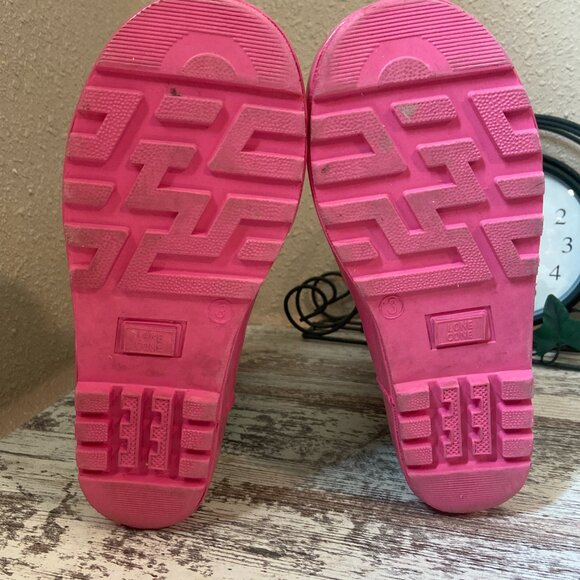 Lone Cone Tropical Toucans Pink and Green Children's Rainboots 3 - Picture 4 of 6